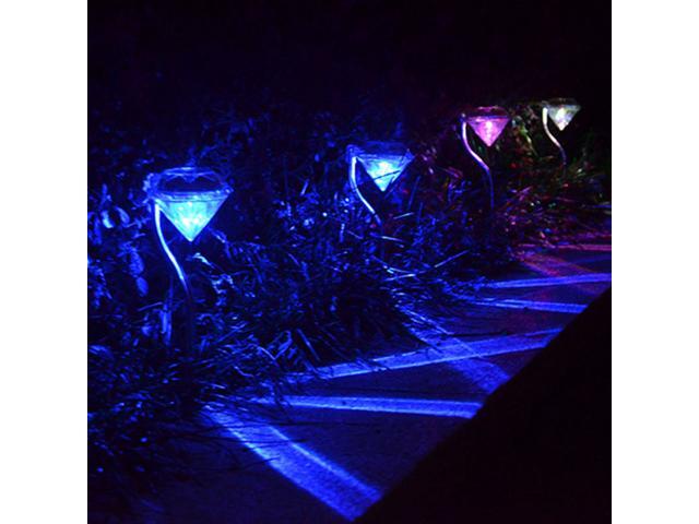 4Pcs Solar Powered Garden Decor Stake Path Lawn Yard LED Outdoor Landscape Light