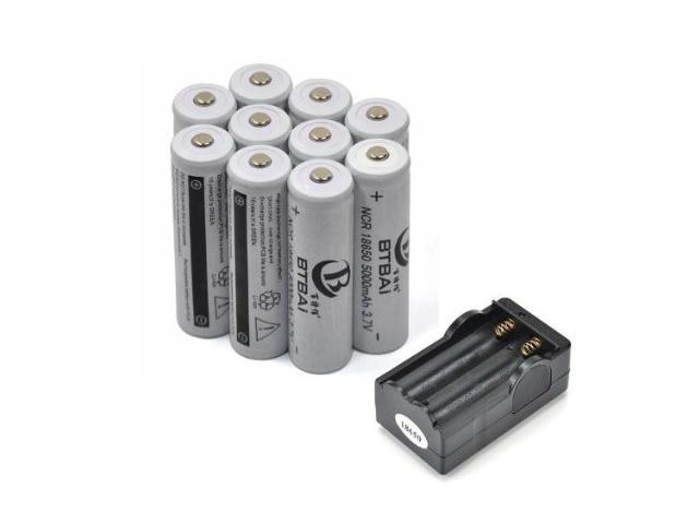 10X Rechargeable Li-ion 18650 3.7V Battery Smart Charger For Flashlight Light