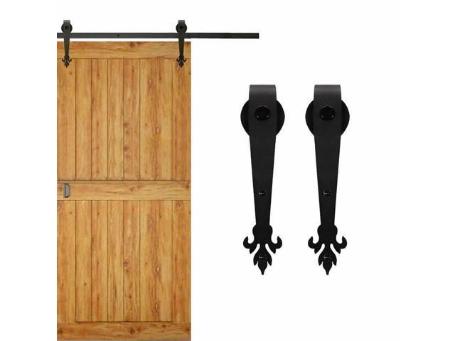 Single Antique Steel Black Sliding Barn Wood Door Hardware Kit Modern Interior Barndoor Track System 16ft