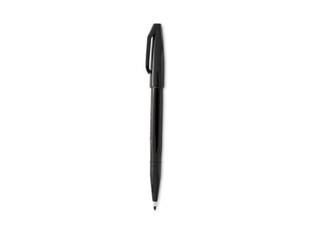 Pentel Sign Pen, .7mm, Black Barrel/Ink, Dozen Black