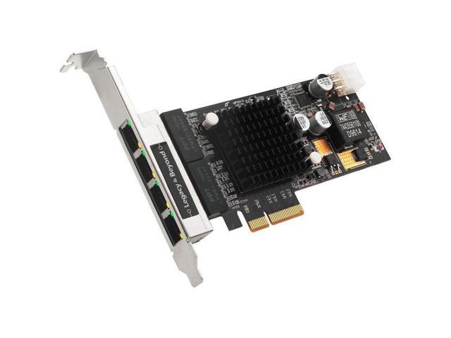 SIIG 4 Port Gigabit Ethernet with POE PCIe Card Intel 350 LBGE0811S1