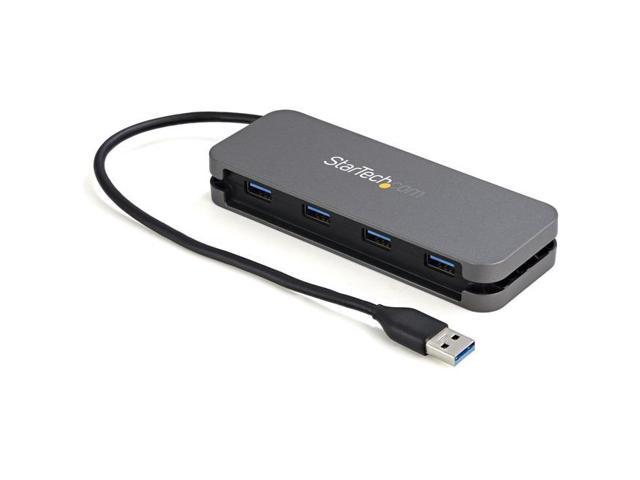 StarTech.com HB30AM4AB 4 Port USB 3.0 Hub - USB-A to 4x USB-A - SuperSpeed 5Gbps Portable USB 3.1 Gen 1 Type-A Hub - USB Bus Powered - Laptop/ Desktop USB Hub with Long Cable 11" & Cable Management