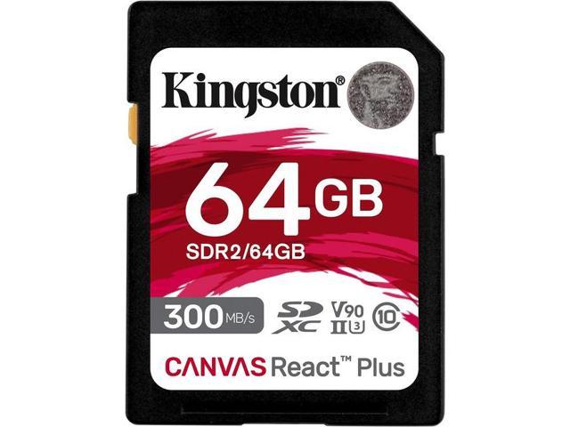Kingston Canvas React Plus 64GB Secure Digital Extended Capacity (SDXC) Flash Card Model SDR2/64GB