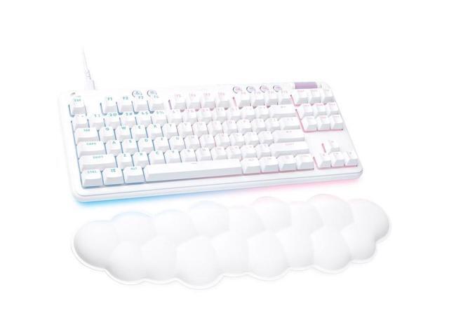 Logitech G713 Wired Mechanical Gaming Keyboard with LIGHTSYNC RGB Lighting, Clicky Switches (GX Blue), and Keyboard Palm Rest, PC/Mac Compatible - White Mist