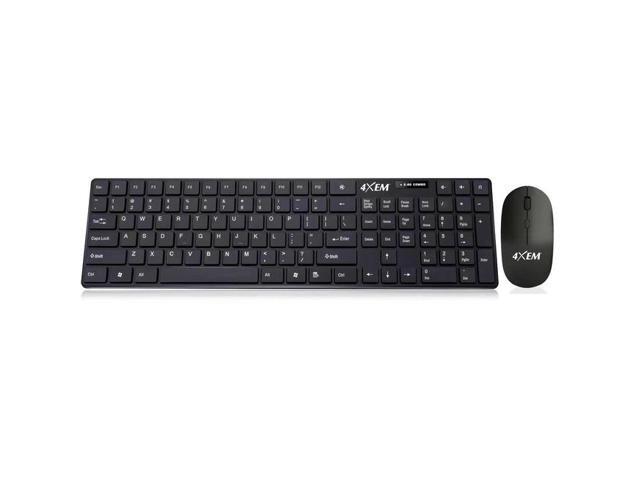 4XEM Wireless Mouse and Keyboard Combo 4XWLSKMS1 Black