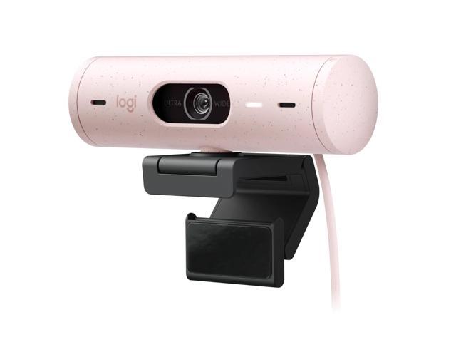 Logitech Brio 500 Full HD Webcam with Auto Light Correction,Show Mode, Dual Noise Reduction Mics, Webcam Privacy Cover, Works with Microsoft Teams, Google Meet, Zoom, USB-C Cable - Rose
