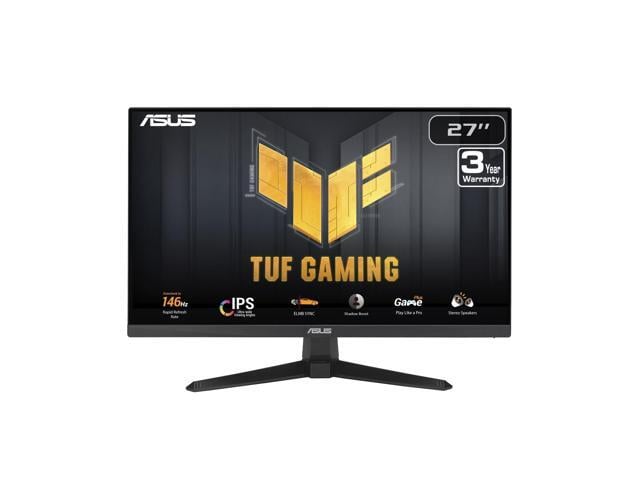 ASUS TUF Gaming 27” 1080P Monitor (VG279QE5A) – Full HD, Overclock to 146Hz, 1ms, IPS, Extreme Low Motion Blur Sync, Stereo speaker, Variable Overdrive, DisplayWidget Center