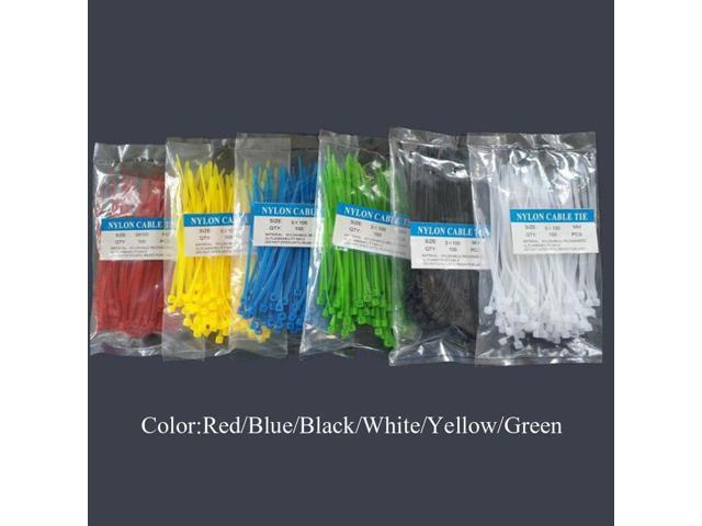100Pcs//pack Colorful Factory Standard Self Locking Nylon Cable Ties Wire Zip