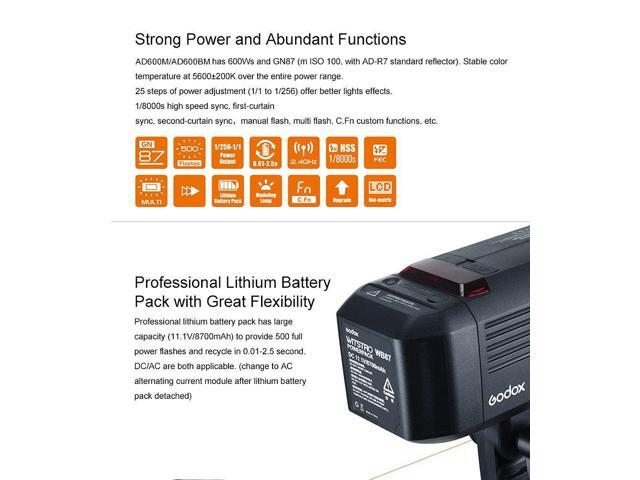 Godox AD600BM 600Ws GN87 1//8000 HSS Outdoor Flash Strobe Monolight with X1T-S TTL Wireless Flash Trigger and 8700mAh Battery with MI Shoe Like A77II A7RII A7R A58 A99 ILCE6000L