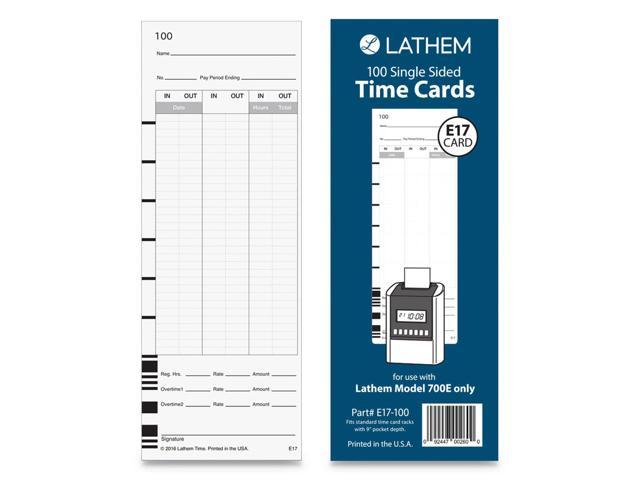 Lathem Model 700E Clock Single Sided Time Cards - Black Print Color ...