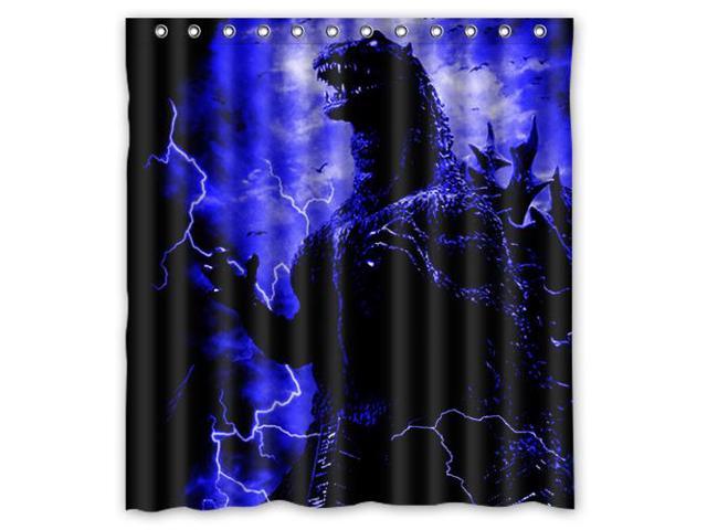 Home Decoration Bathroom Shower Curtain Godzilla Waterproof Fabric