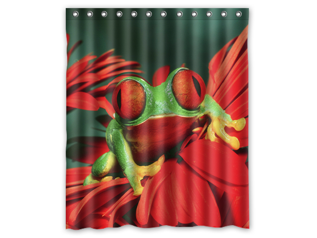 Home Decoration Bathroom Shower Curtain Frog Waterproof Fabric 60 W X72 H Inch Newegg Com