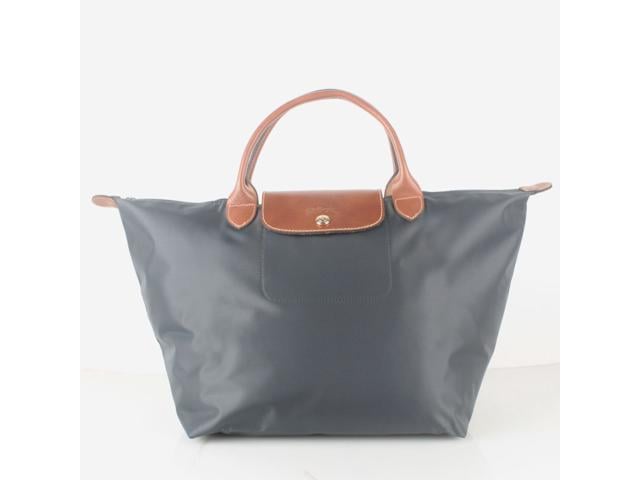 Longchamp Le Pliage Medium Nylon Short Handle Tote Handbag Graphite Neweggcom