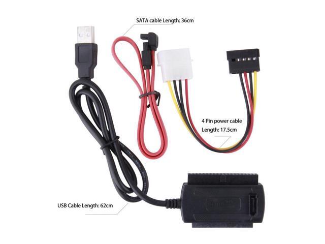 New USB 2.0 to IDE SATA S-ATA//2.5//3.5 Adapter Cable Support Windows 2000//ME ED