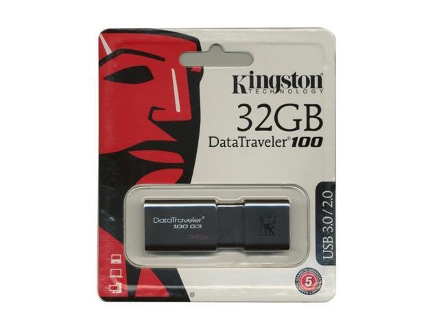 Kingston DataTraveler 100 G3 32GB  USB 3.0 Flash Drive Model DT100G3 - Pack of 2