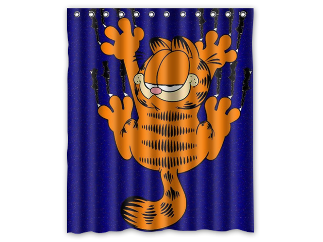 Hot Sale Custom Garfield Funny Fat Cat Kitty 60 W 72 H Waterproof Fabric Bathroom Shower Curtain Newegg Com