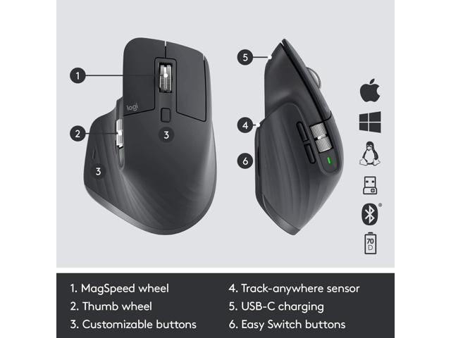 Logitech MX Master 3 Advanced Wireless Mouse, Ultrafast Scrolling 