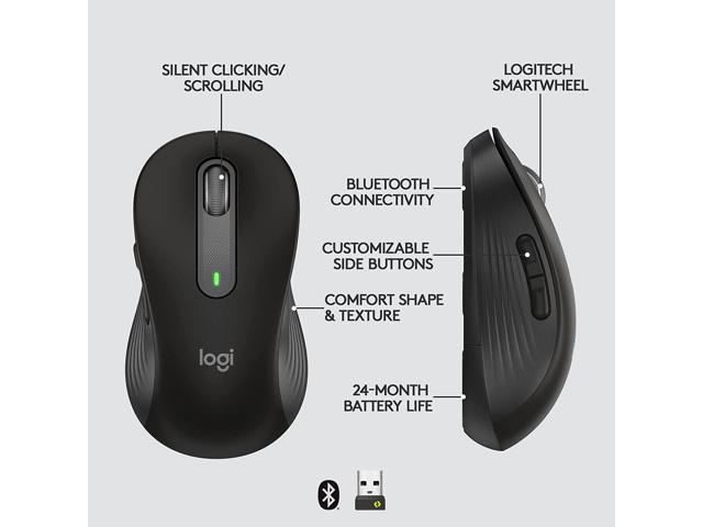Logitech Signature M650 L Full Size Wireless Mouse - for Large Sized ...