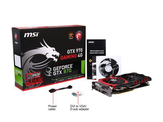 MSI GeForce GTX 970 GAMING 4G 4GB Video Graphics Card