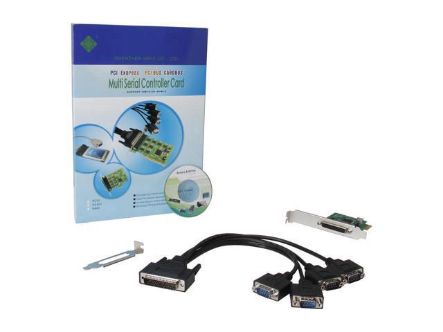 Syba SI-PEX15038 4 Serial Ports PCI-e Controller Card with Fan-out Cable Bundled with Low Profile Bracket WCH384L Chipset