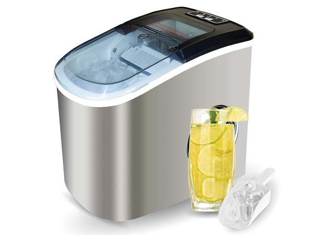 Stainless Steel Portable Compact Ice Maker Countertop with Panoramic ...