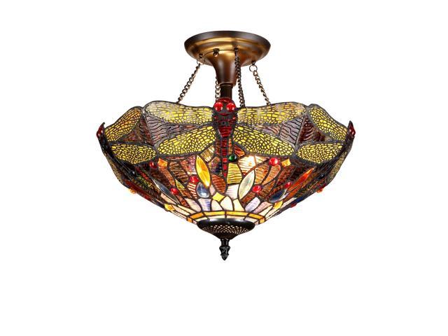 Dragonfly 2 Light Dragon Semi Flush Mount Newegg Com