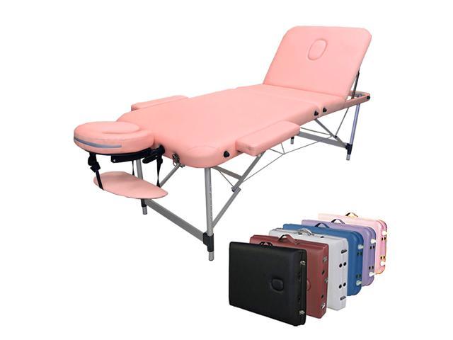 3 Section Aluminum 84 L Portable Massage Table Facial Spa Bed Tattoo W Free Carry Case Sakura Pink Massage Relaxation Newegg Ca