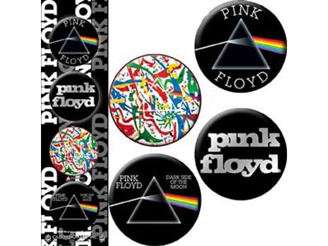 Button Pink Floyd Black Logo Set Of 4 Pin Pack Toys New