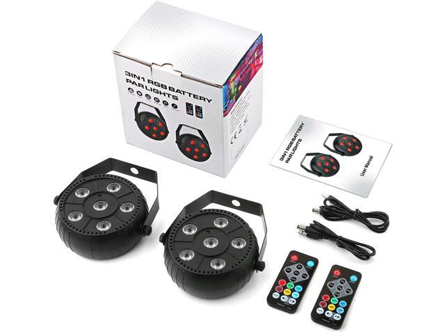 Par Lights Battery Powered Oppsk 18w 6leds Rgb Stage Lights 2 Pack Battery Powered And Remote Control 6hours Working Time For Dj Gigs Wedding Church Christmas Party Stage Lighting Newegg Com