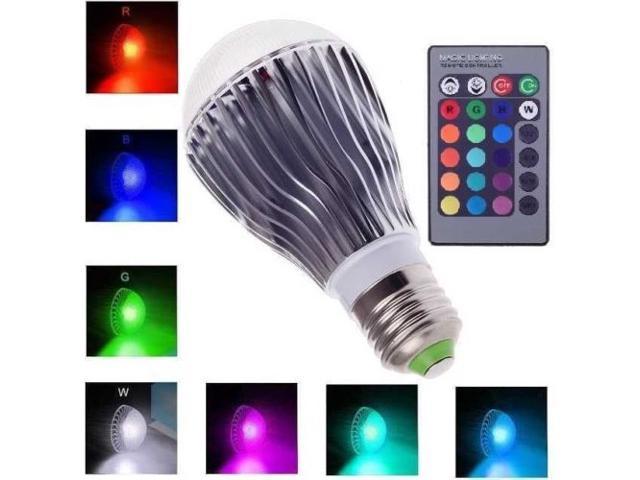 IR Remote Control US 16 Colors Changing 9W Magic E27 RGB LED Lamp Light Bulb 
