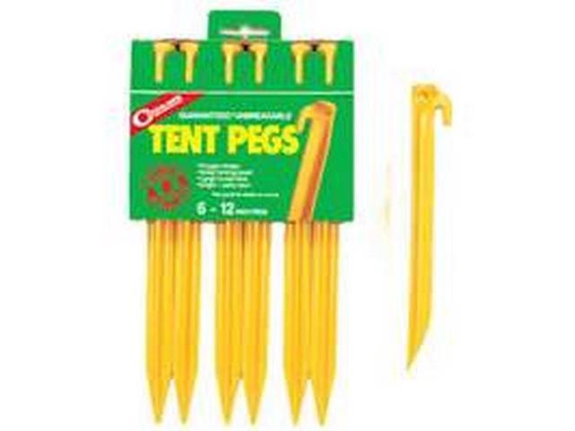 Coghlan's Rugged ABS Plastic 6" Tent Pegs (6 Pack), Survival Camping Stakes