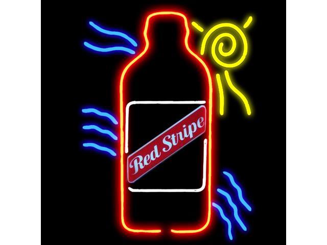 red stripe neon sign