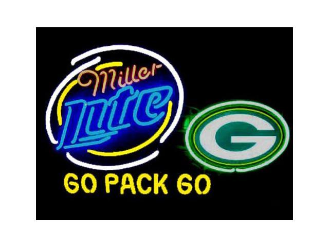 New Green Bay Packers Go Pack Go Beer Neon Light Sign 19"x15" 