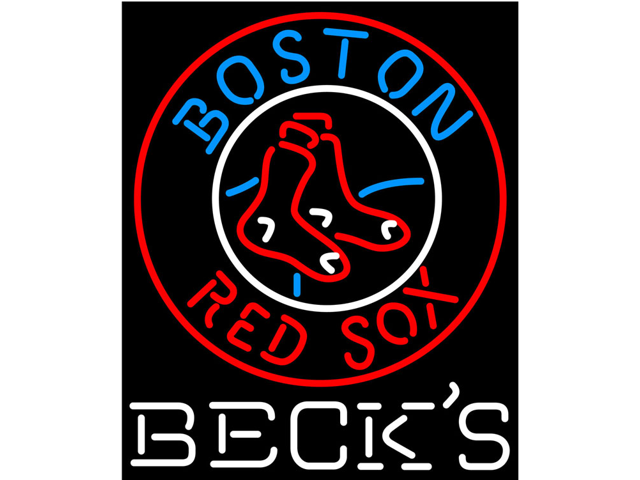 Fashion Neon Sign Becks Boston Red Sox Mlb Handcrafted Real Glass Lamp