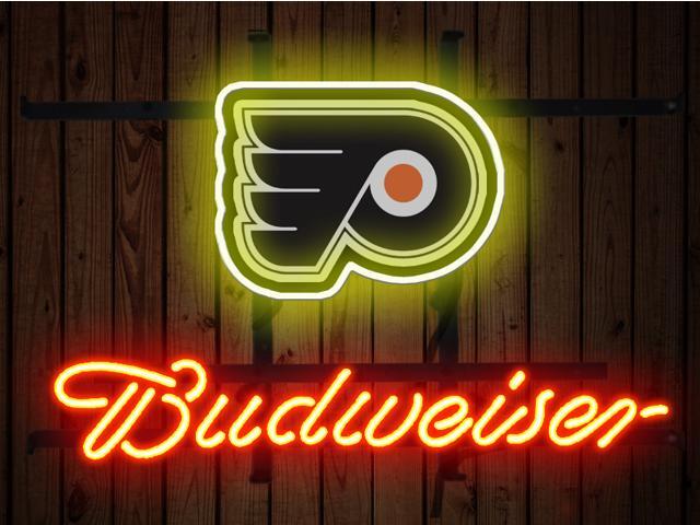 Fashion Neon Sign Budweiser Philadelphia Flyers Handcrafted Real Fashion Neon Sign Budweiser Philadelphia Flyers Handcrafted Real Glass Lamp Light Beerbar