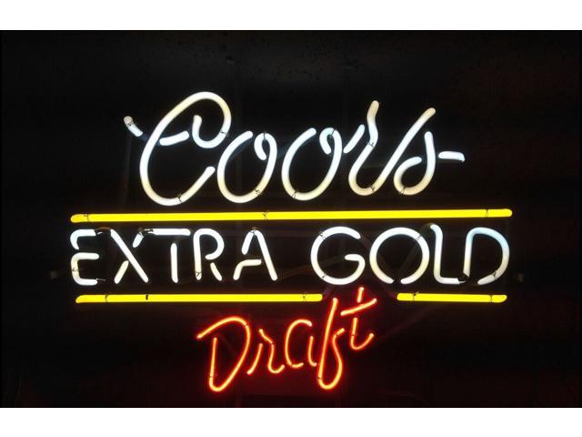 coors extra gold neon sign