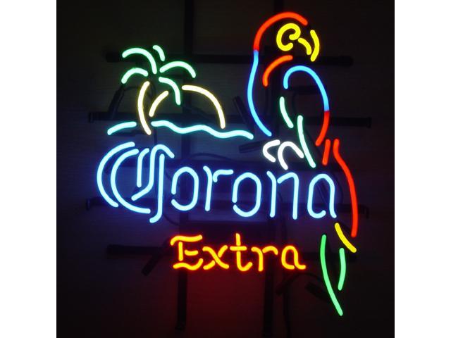 New Corona Palm Tree Neon Sign 17"x14" Real Glass Home Wall Decor Lamp Windows 
