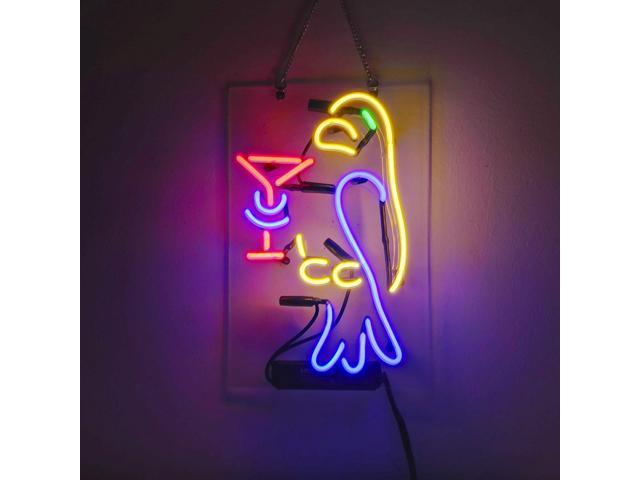 Fashion New Handcraft Parrot Real Glass Tubes For Home Or Bedroom Display Neon Light Signs 14x9