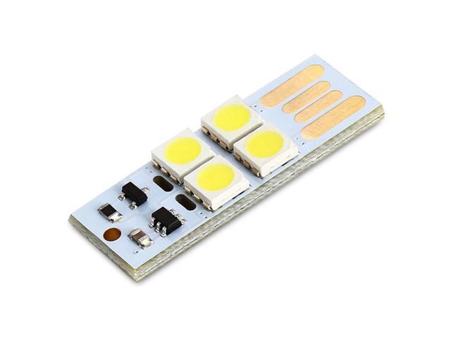 3LED Night Light Card Lamp Keychain White Pocket Mini USB Touch Switch >P