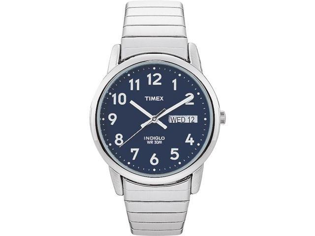 Timex Watch Men's | Silver-Tone Case Blue Dial Easy Reader Fashion Timex T20031
