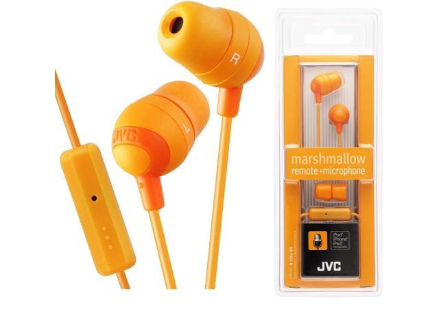 JVC Orange HAFR37D Marshmallow Inner Ear With Microphone & Remote