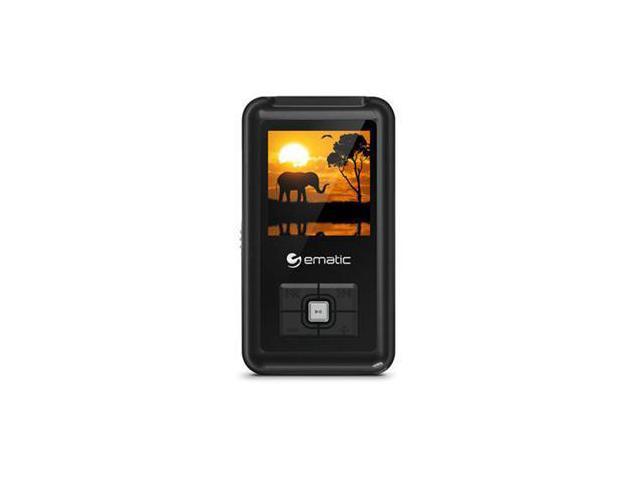 Ematic EM208VID 8 GB Black Flash Portable Media Player - Photo Viewer, Video Player, Audio Player, FM Tuner, Voice Recorder, e-Book, FM Recorder - 1.5" - USB - Headphone