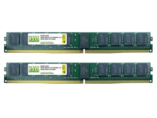 64GB Kit (2 x 32GB) DDR4-3200 PC4-25600 ECC Registered VLP Memory for  Servers / Workstations by NEMIX RAM