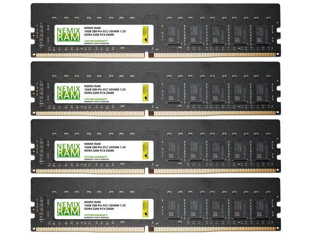 64GB Kit 4x16GB DDR4-3200 PC4-25600 ECC UDIMM 2Rx8 Memory for 