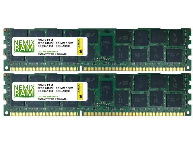 日本製/今治産 64GB (2x32GB) DDR3-1333MHz PC3-10600 ECC RDIMM 4Rx4 1.35V  Registered Server Memory by NEMIX RAM＿並行輸入