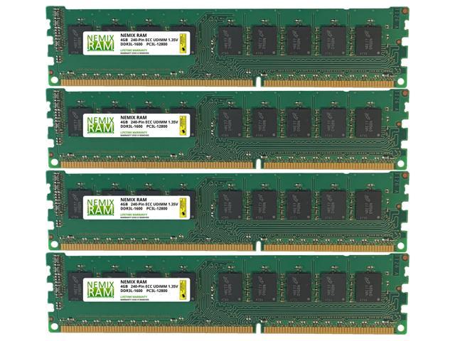 Samsung 16GB 4x4GB 2Rx4 PC3-12800R DDR3-1600 240Pin ECC Registered Server Memory 