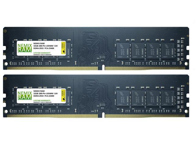 64GB Kit (2 x 32GB) DDR4-2933 PC4-23400 NON-ECC Unbuffered Desktop Memory  by NEMIX RAM