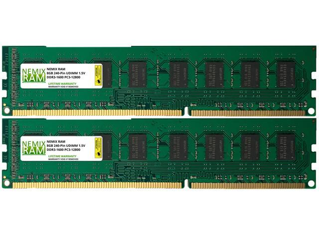 16GB (2x8GB) DDR3 1600 (PC3 12800) 1.5V Desktop PC UDIMM Memory