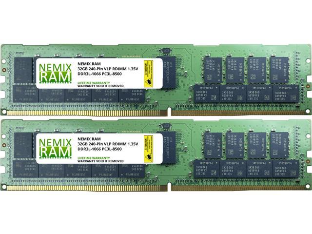 Micron 64GB 4X16GB 2RX4 PC3L-12800R DDR3-1600 1.35V Registered Server Memory RAM 