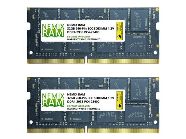64GB Kit 2 x 32GB DDR4-2933 PC4-23400 ECC Sodimm 2Rx8 Memory by Nemix Ram
